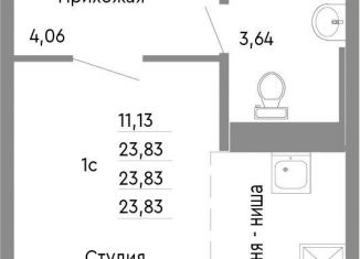 Продам 1-ком. квартиру, 23.8 м2, Челябинск, Нефтебазовая улица, 1к2, Советский район