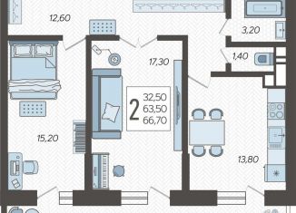 Продается 2-комнатная квартира, 66.7 м2, Краснодар, Ярославская улица, 115лит4, Прикубанский округ