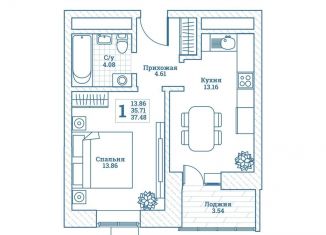 Продается 1-ком. квартира, 37.4 м2, Московская область, улица Генерала Ковачевича, 7к2