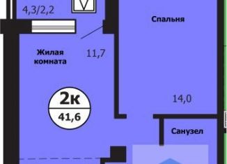 Продажа 2-комнатной квартиры, 41.7 м2, Красноярск