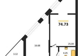 Продам двухкомнатную квартиру, 74.7 м2, Воронежская область, набережная Чуева, 7