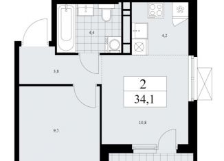 Продажа 2-ком. квартиры, 34.1 м2, деревня Николо-Хованское, деревня Николо-Хованское, 6