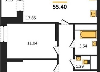 Продаю двухкомнатную квартиру, 55.4 м2, Воронеж, улица Кривошеина, 13/14