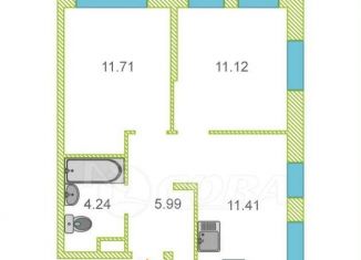 Продам 2-ком. квартиру, 44 м2, Тюменская область, улица Новосёлов, 105