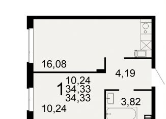 Продаю 1-комнатную квартиру, 34.3 м2, Тульская область