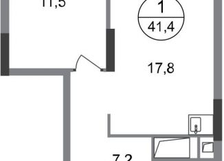 Продажа однокомнатной квартиры, 41.4 м2, Московский