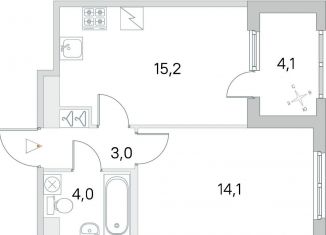 Продажа однокомнатной квартиры, 36.4 м2, посёлок Шушары, Пулковское шоссе, 110