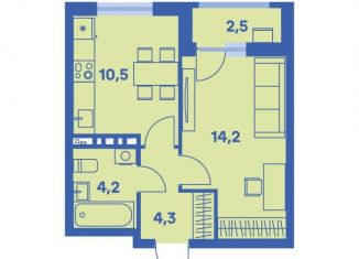 1-комнатная квартира на продажу, 34.5 м2, Пермь