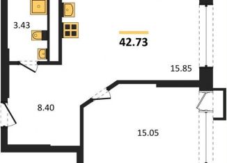 Продам однокомнатную квартиру, 42.7 м2, Воронеж, набережная Чуева, 7, Железнодорожный район