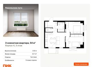 Продажа 2-ком. квартиры, 54 м2, Москва, станция Щербинка