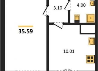 1-ком. квартира на продажу, 35.6 м2, Воронеж, Левобережный район, Цимлянская улица, 10В