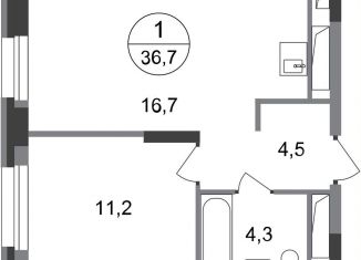 Продаю 1-комнатную квартиру, 36.7 м2, Московский