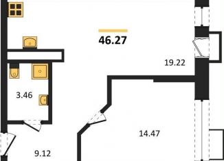 1-ком. квартира на продажу, 46.3 м2, Воронеж, набережная Чуева, 7, Железнодорожный район