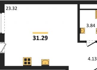 Продам квартиру студию, 31.3 м2, Воронежская область, набережная Чуева, 7