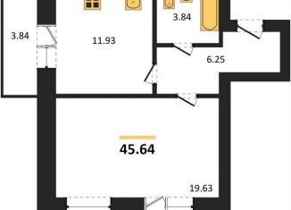 Продажа 1-комнатной квартиры, 45.6 м2, Воронежская область