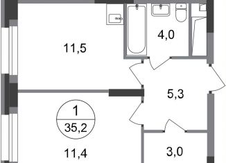 Продам 1-ком. квартиру, 35.2 м2, Московский