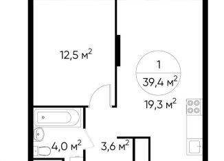 Продам 1-ком. квартиру, 39.4 м2, Московский