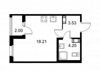 Продаю квартиру студию, 27 м2, Колпино