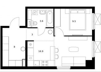 1-комнатная квартира на продажу, 41 м2, Москва, улица Мостотреста