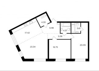 Продам 3-ком. квартиру, 101.9 м2, Москва, жилой комплекс Форивер, 3, ЖК Форивер