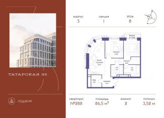 Продается 2-комнатная квартира, 86.5 м2, Москва, Большая Татарская улица, 35с4, метро Новокузнецкая