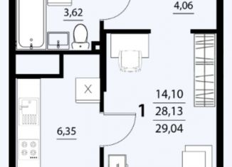 Продажа 1-комнатной квартиры, 28.5 м2, село Репное, Лодочная улица, 14