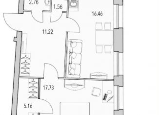 Продажа 2-ком. квартиры, 55 м2, Санкт-Петербург, улица Кустодиева, 12, метро Парнас