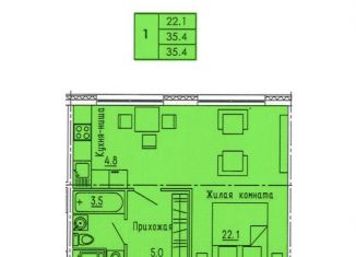 Продам 1-ком. квартиру, 35.4 м2, Пенза, Октябрьский район, улица Яшиной, 12