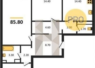 Продам 3-комнатную квартиру, 85.8 м2, Воронежская область, улица Генерала Черткова, 2