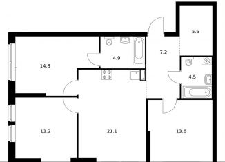 Продается трехкомнатная квартира, 85.3 м2, Москва, САО, Кронштадтский бульвар, к1/3