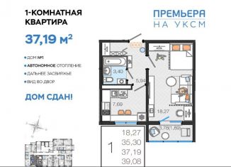 1-комнатная квартира на продажу, 37.2 м2, Ульяновск, улица Посёлок УКСМ