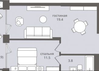 Продам 2-комнатную квартиру, 52.8 м2, Пионерский