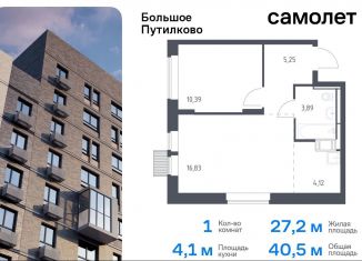 Продаю 1-ком. квартиру, 40.5 м2, деревня Путилково