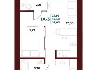 Продам 1-комнатную квартиру, 34.4 м2, Пензенская область, проспект Строителей, 21Ак1