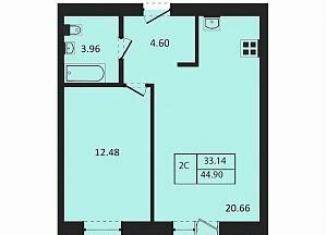 Продается 1-комнатная квартира, 44.9 м2, Новосибирская область