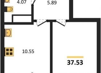 Однокомнатная квартира на продажу, 37.5 м2, Воронежская область, улица Ломоносова, 116/25