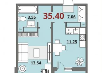 Продажа 1-комнатной квартиры, 35.3 м2, Тюмень, улица Вадима Бованенко, 4, ЖК Атамари