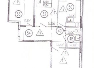 Продажа 3-комнатной квартиры, 82.9 м2, село Засечное, Центральная улица, 23