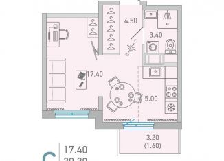 Продам квартиру студию, 31.9 м2, Ленинградская область, улица Ларина, 9