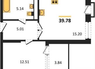 1-ком. квартира на продажу, 39.8 м2, Воронеж, набережная Чуева, 7, Железнодорожный район