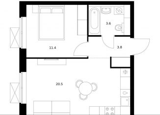 Продаю 1-комнатную квартиру, 39.3 м2, Москва, Кавказский бульвар, 51к2, метро Кантемировская