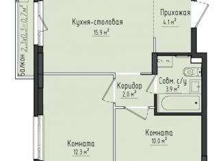 Продам 2-ком. квартиру, 48.2 м2, село Первомайский, жилой комплекс Город Оружейников, 24, ЖК Город Оружейников