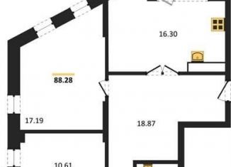 Продается трехкомнатная квартира, 85.9 м2, Воронеж, набережная Чуева, 7