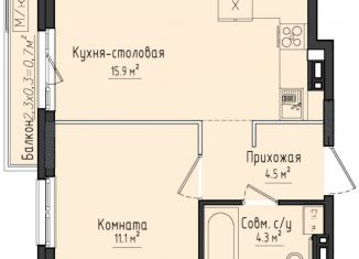 Продается 1-ком. квартира, 35.5 м2, село Первомайский, жилой комплекс Город Оружейников, 21