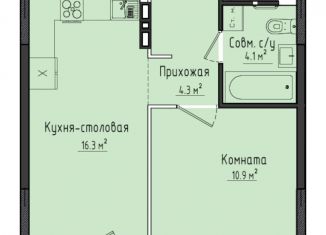 Однокомнатная квартира на продажу, 35.8 м2, село Первомайский, улица Строителя Николая Шишкина, 6/4