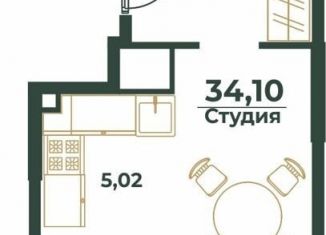 Квартира на продажу студия, 34.1 м2, Хабаровский край