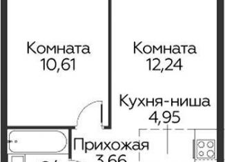 Продам однокомнатную квартиру, 35.3 м2, Одинцово