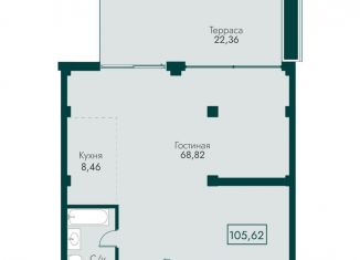 Продается четырехкомнатная квартира, 105.6 м2, поселок городского типа Массандра, улица Мухина, 17А