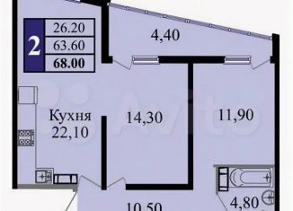 Продаю 2-ком. квартиру, 68 м2, Краснодар, улица имени В.Н. Мачуги, 166к3, Карасунский округ