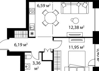 Продажа однокомнатной квартиры, 40.9 м2, Москва, ЖК Лайф Варшавская